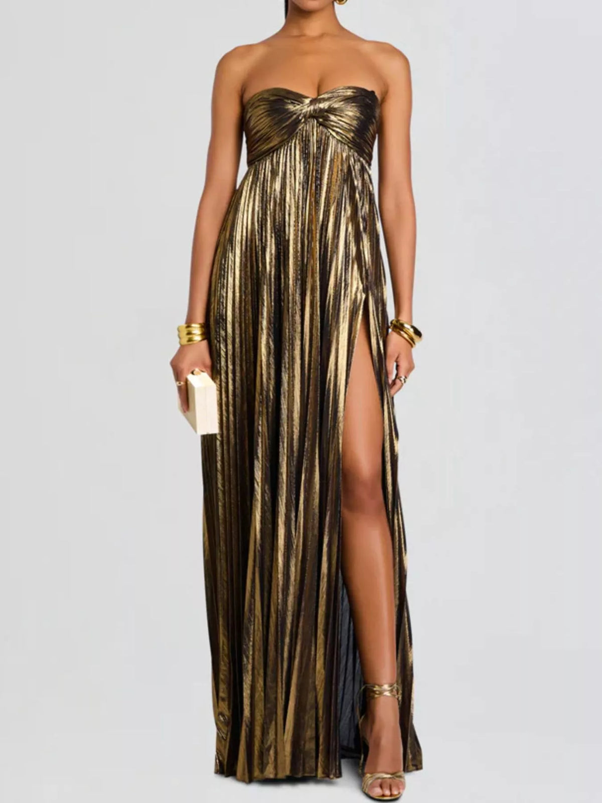 Sweetheart Neck Tube Maxi Dress with Split