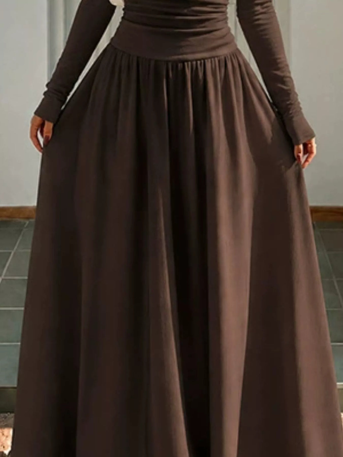 Off-the-Shoulder Ruched Maxi Dress