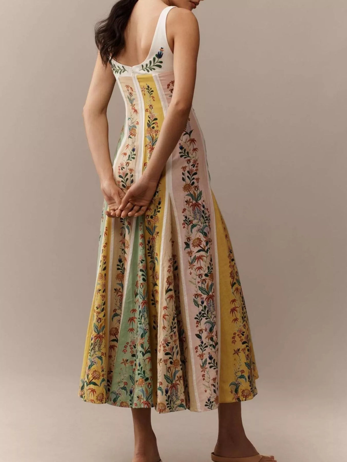 Sweetheart Neck Maxi Dress in Multicolor