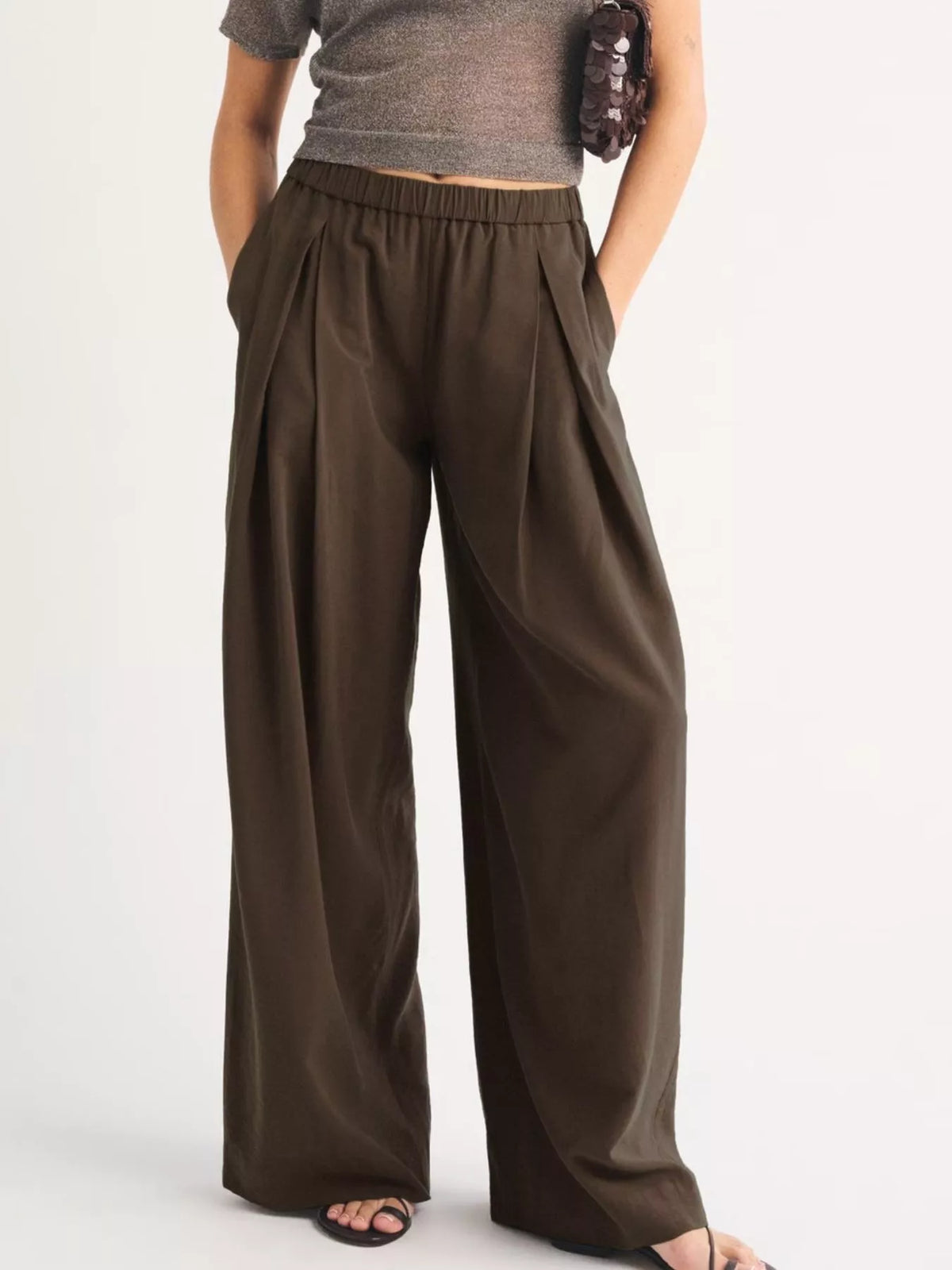 Elastic-Waist Relaxed Fit Pants