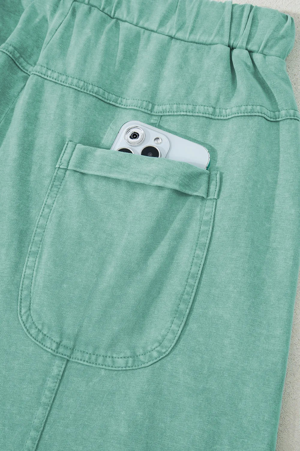 Mineral Wash High-Waist Wide Leg Cargo Pants