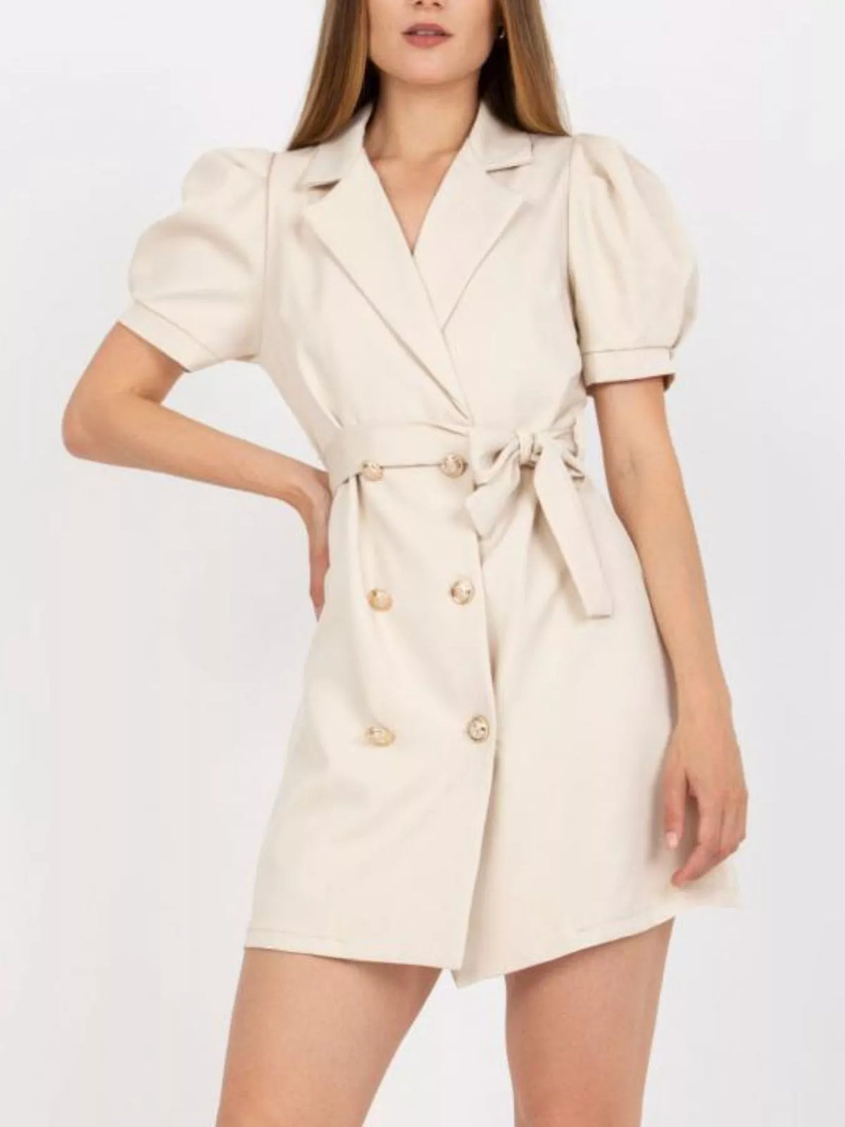 Blazer-Style Tie-Waist Mini Dress