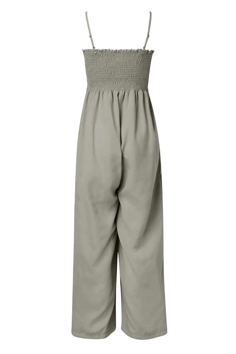 Smocked Spaghetti-Strap Wide-Leg Jumpsuit