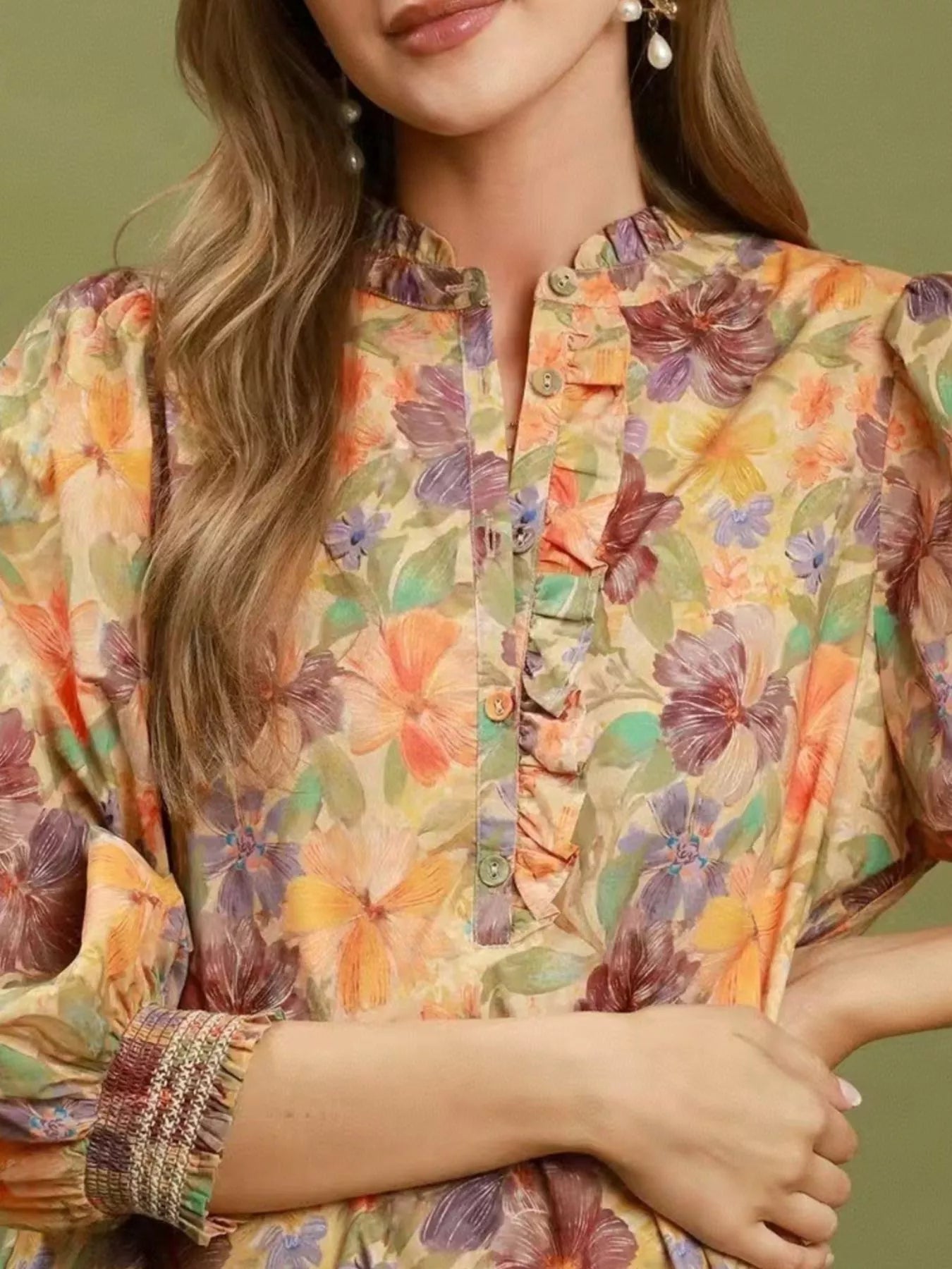 Vintage Floral Print Dress with Pockets