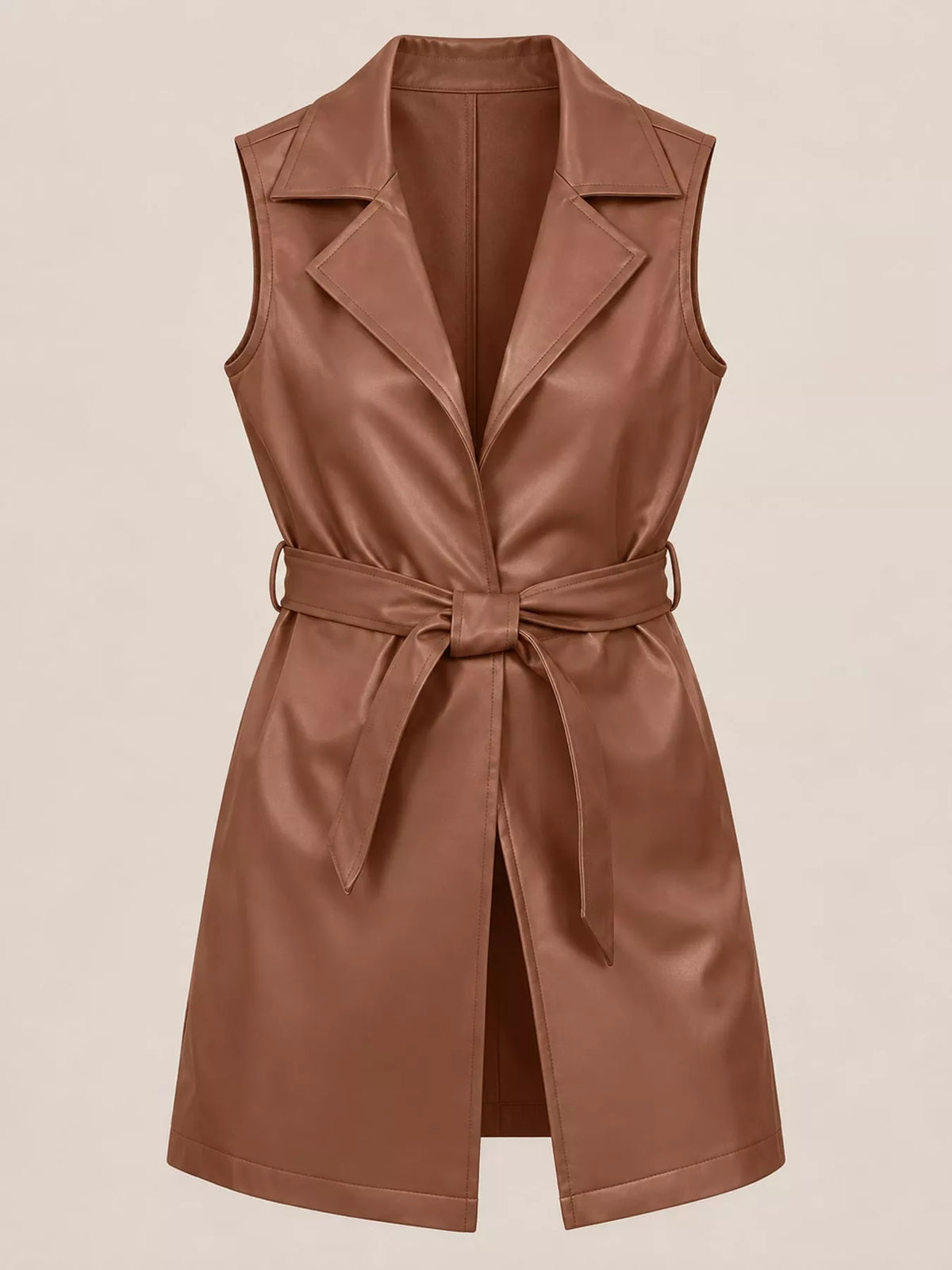 Tie-Waist Longline Vest Coat
