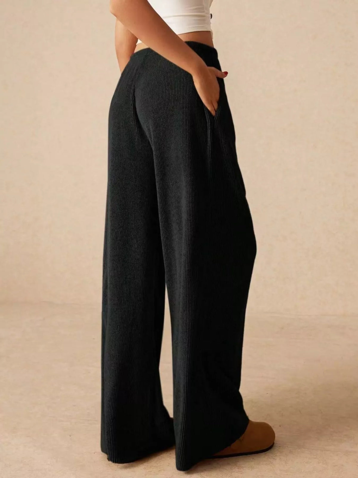 Drawstring Wide Leg Pants