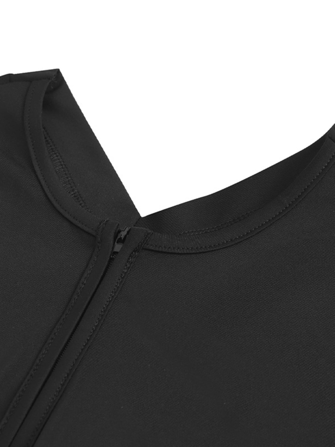 Cutout-Back Short Sleeve Romper in Black