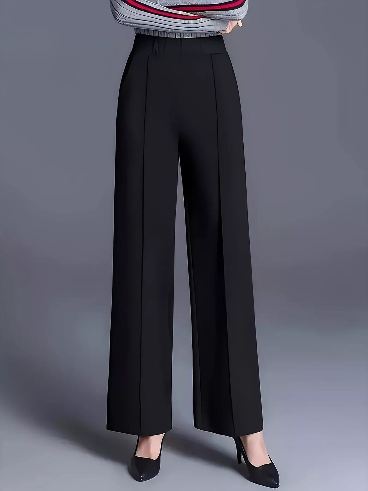 Classic High-Waisted Wide-Leg Pants