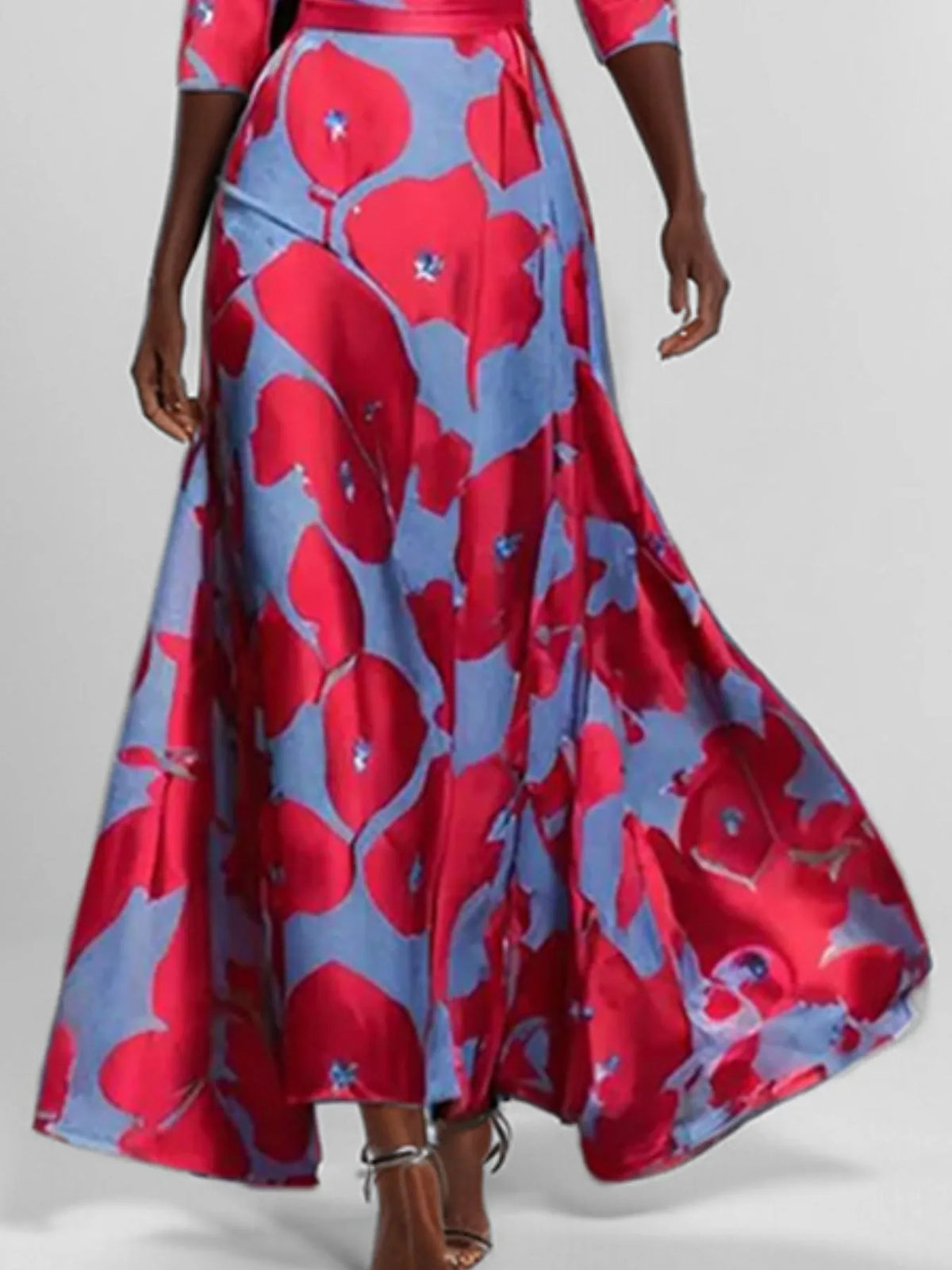 Floral Print Wrap Maxi Dress