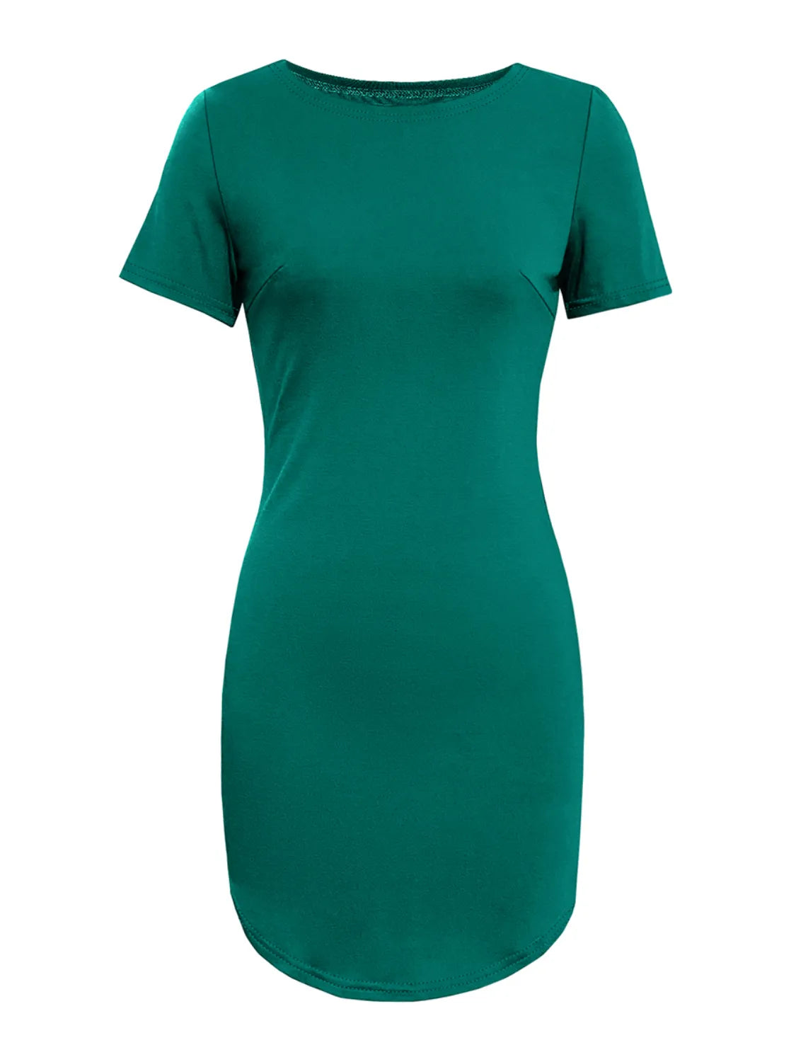 Short Sleeve Round Neck Mini Tee Dress