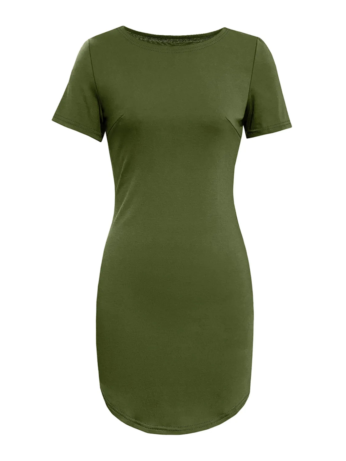 Short Sleeve Round Neck Mini Tee Dress