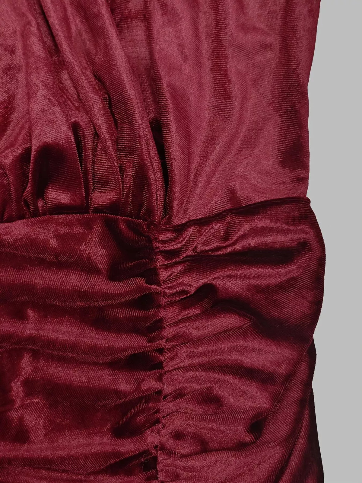 Velvet Mock Neck Maxi Dress in Burgundy