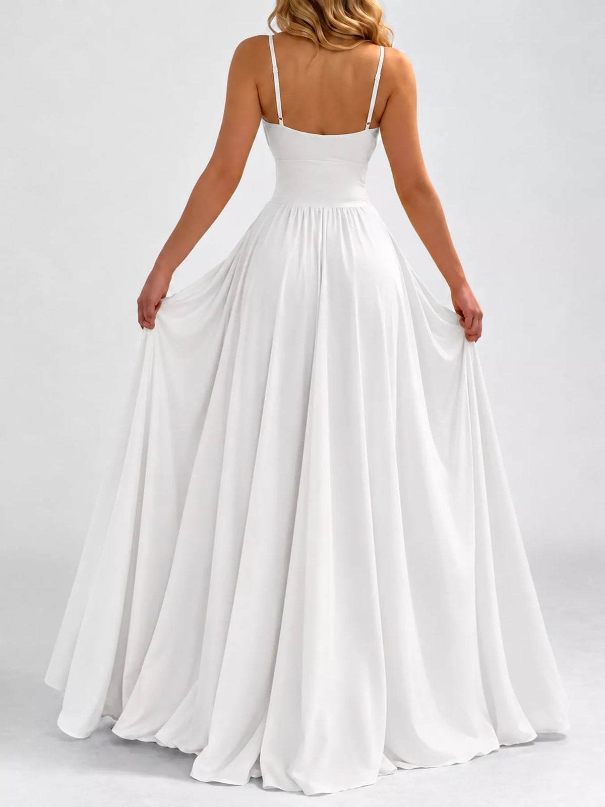 Sleeveless High-Slit Flowy Maxi Dress