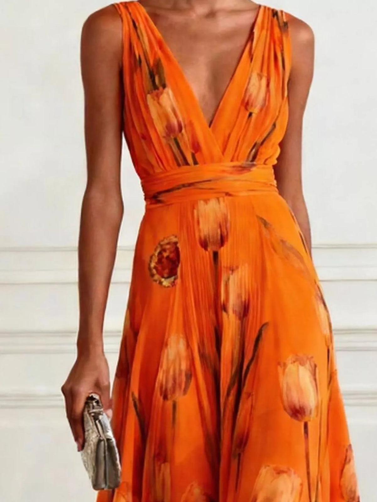 Plus Size Sleeveless Floral Maxi Dress