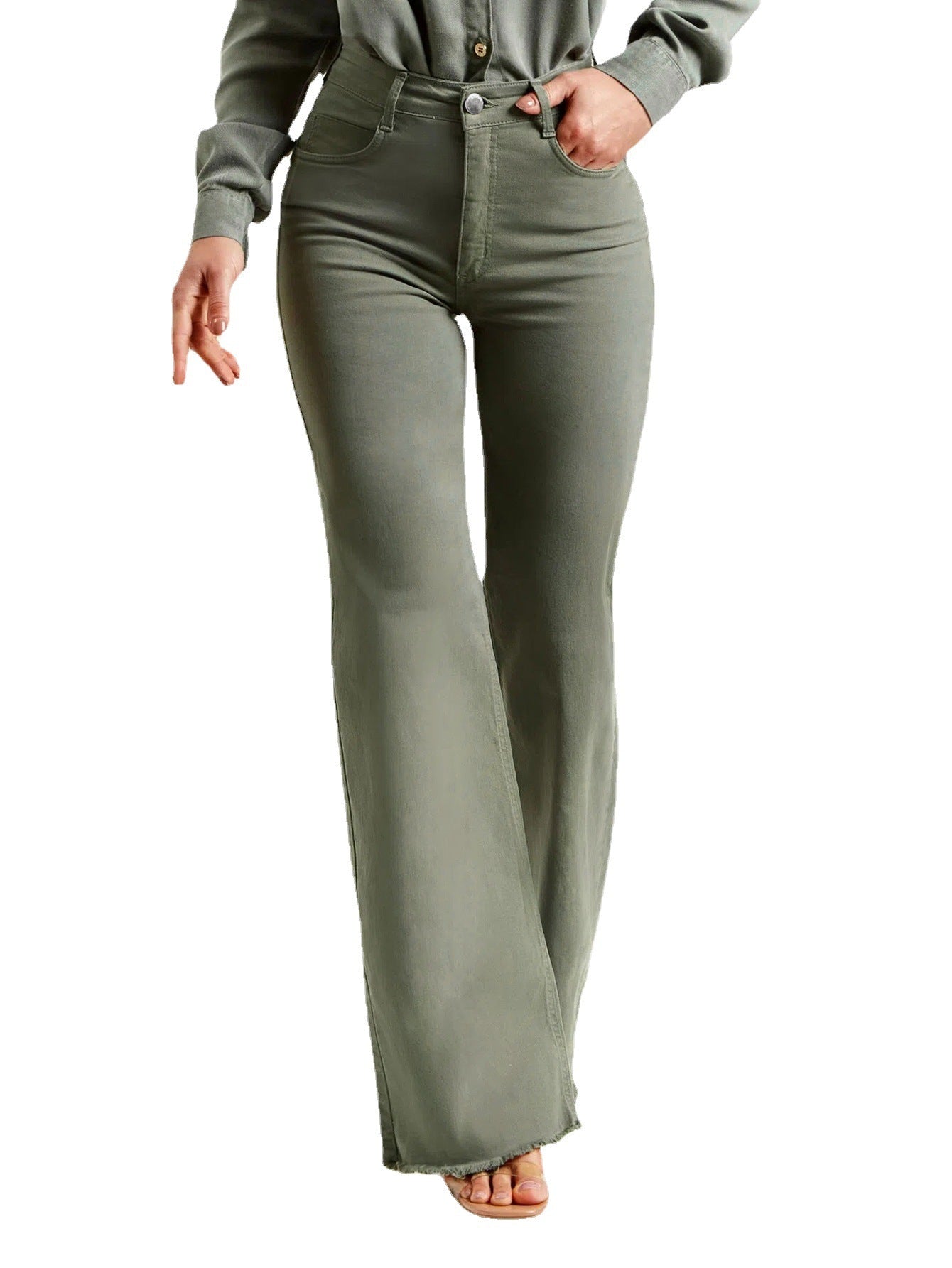 Slim Fit Stretch Flared Pants