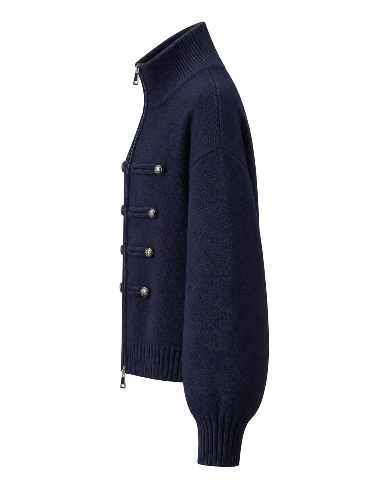 Turtleneck Zip-Up Cardigan