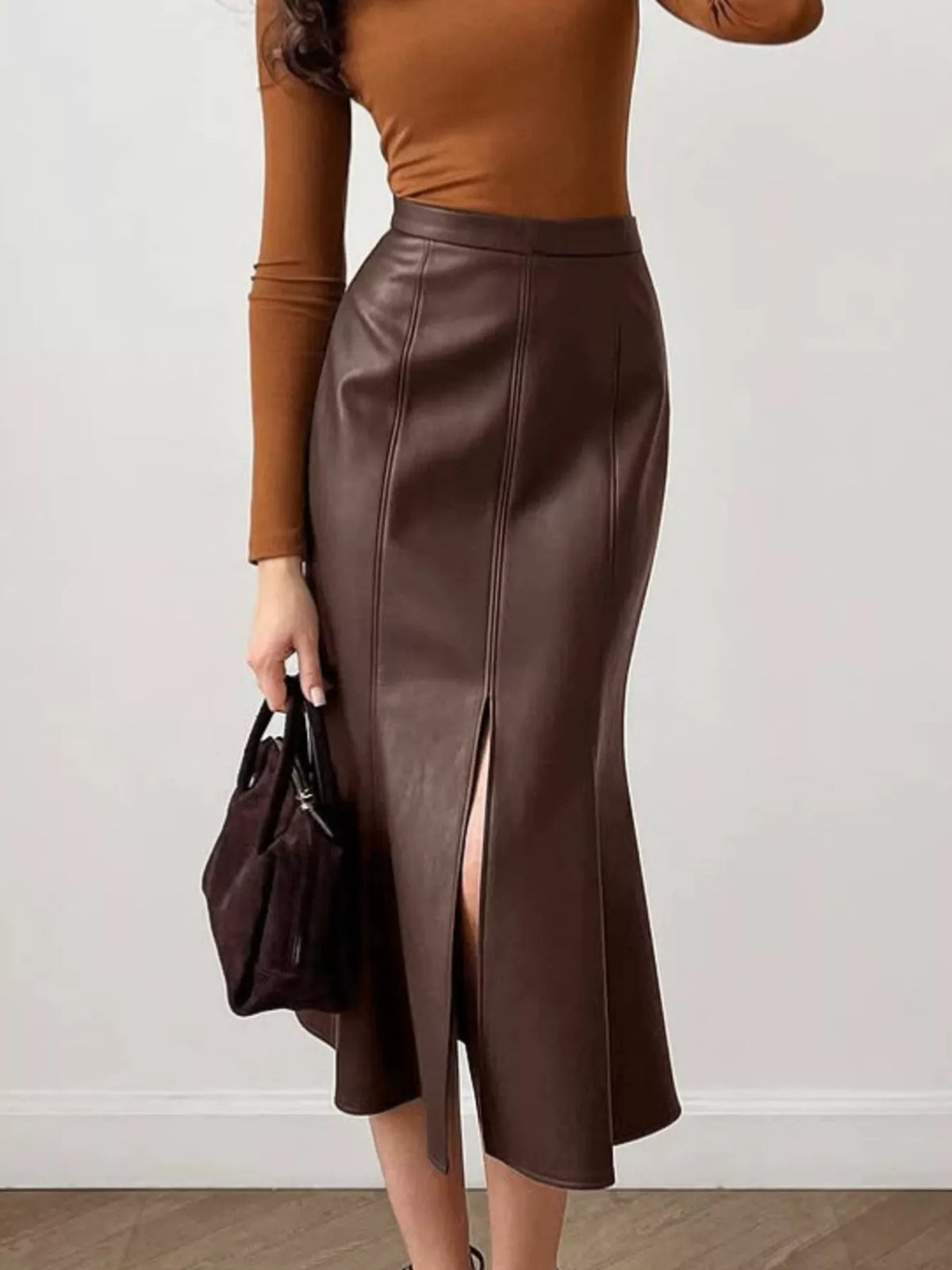 Mermaid Midi Skirt with Side Slit
