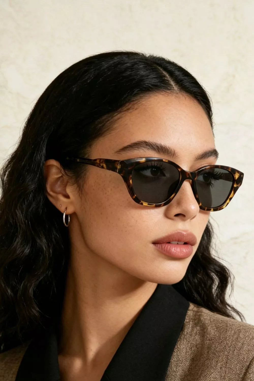 Ilussa Acetate Statement Sunglasses in black and leopard