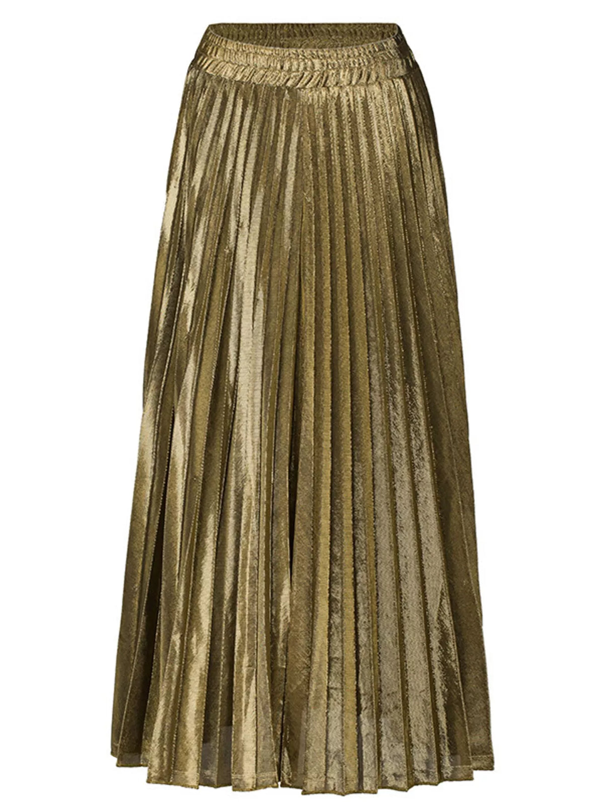 High-Waisted Pleated Maxi Skirt