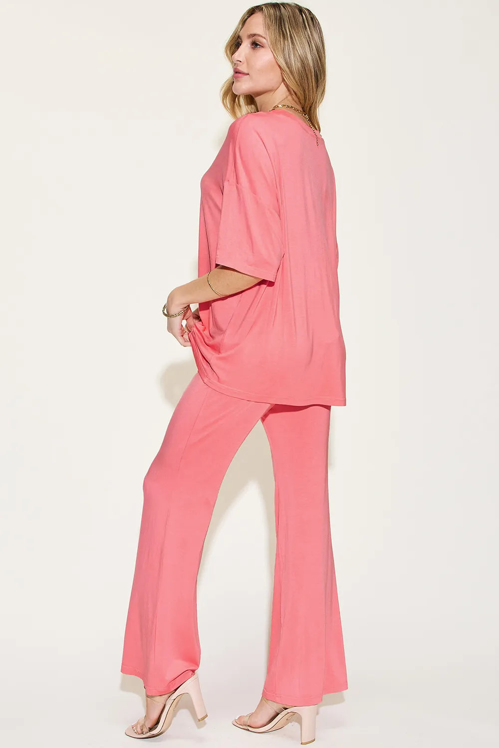 Basic Bae Bamboo T-Shirt and Flare Pants Set
