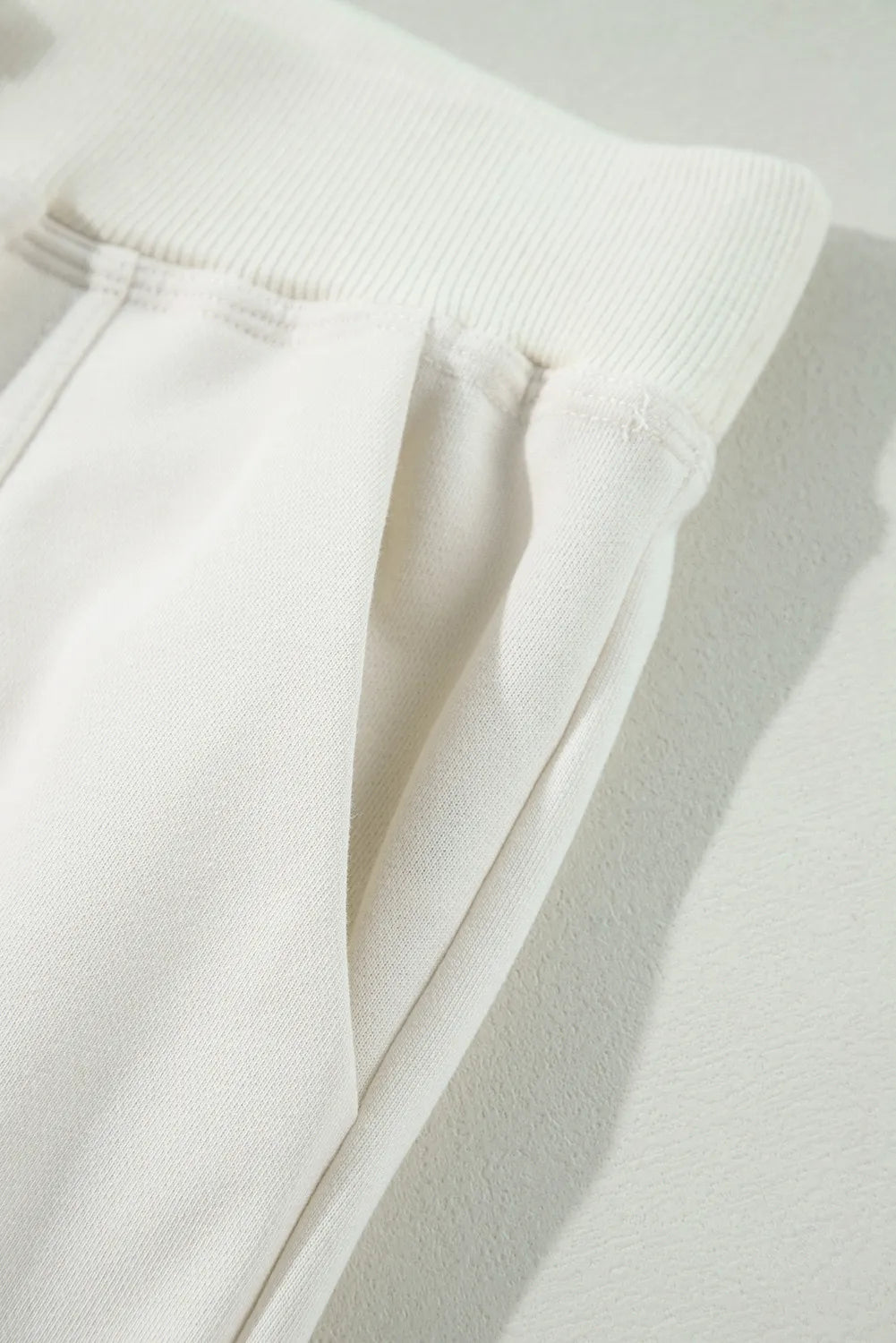 Drawstring High Waist Pants in Ivory