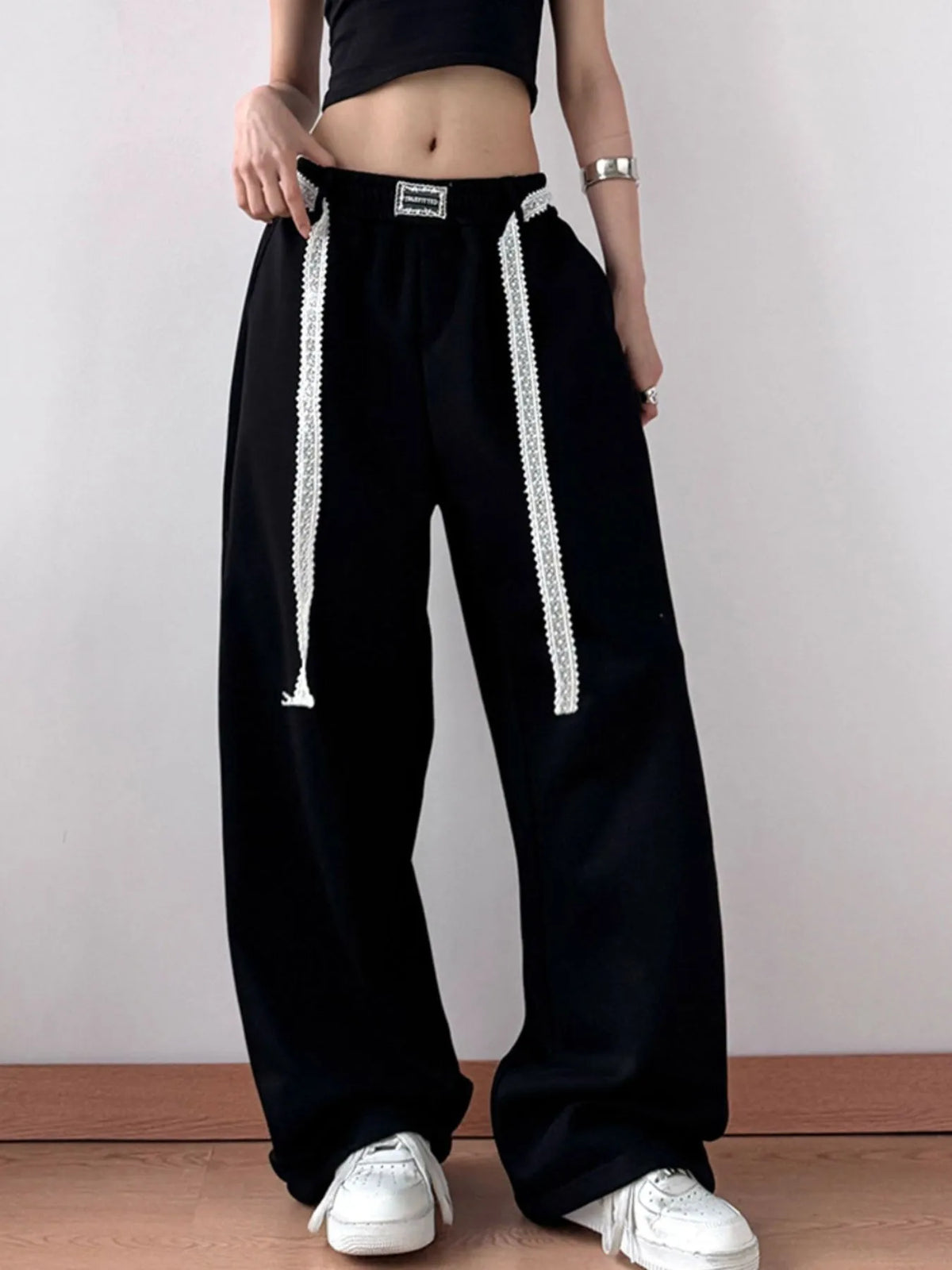 Oversized Elastic-Waist Wide-Leg Pants