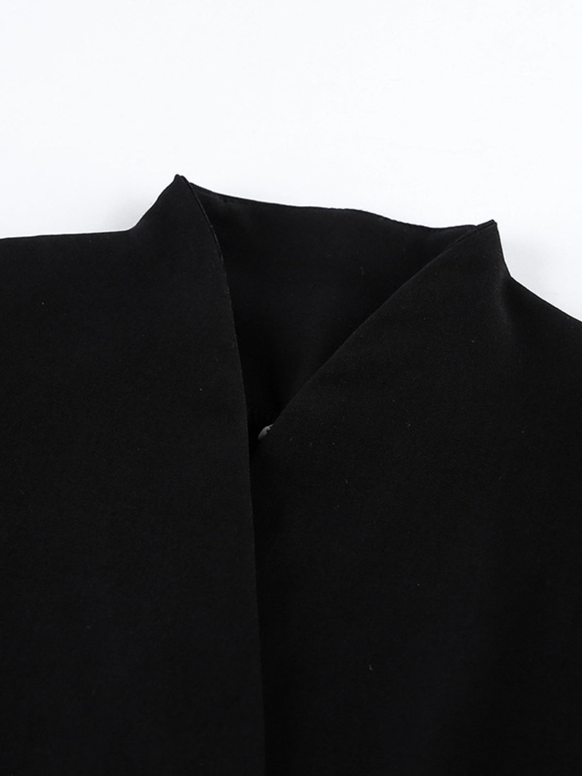 Pleated Single-Button Blazer Dress in Black
