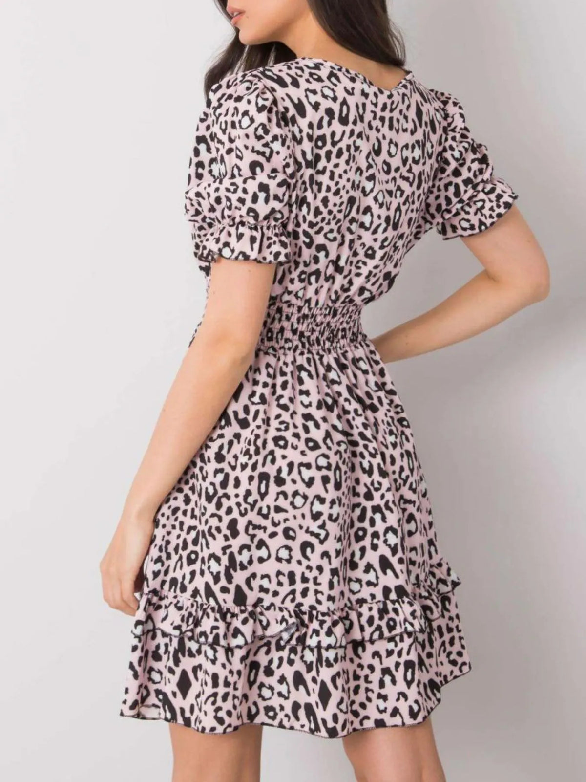 Leopard Print Tie-Front Mini Dress