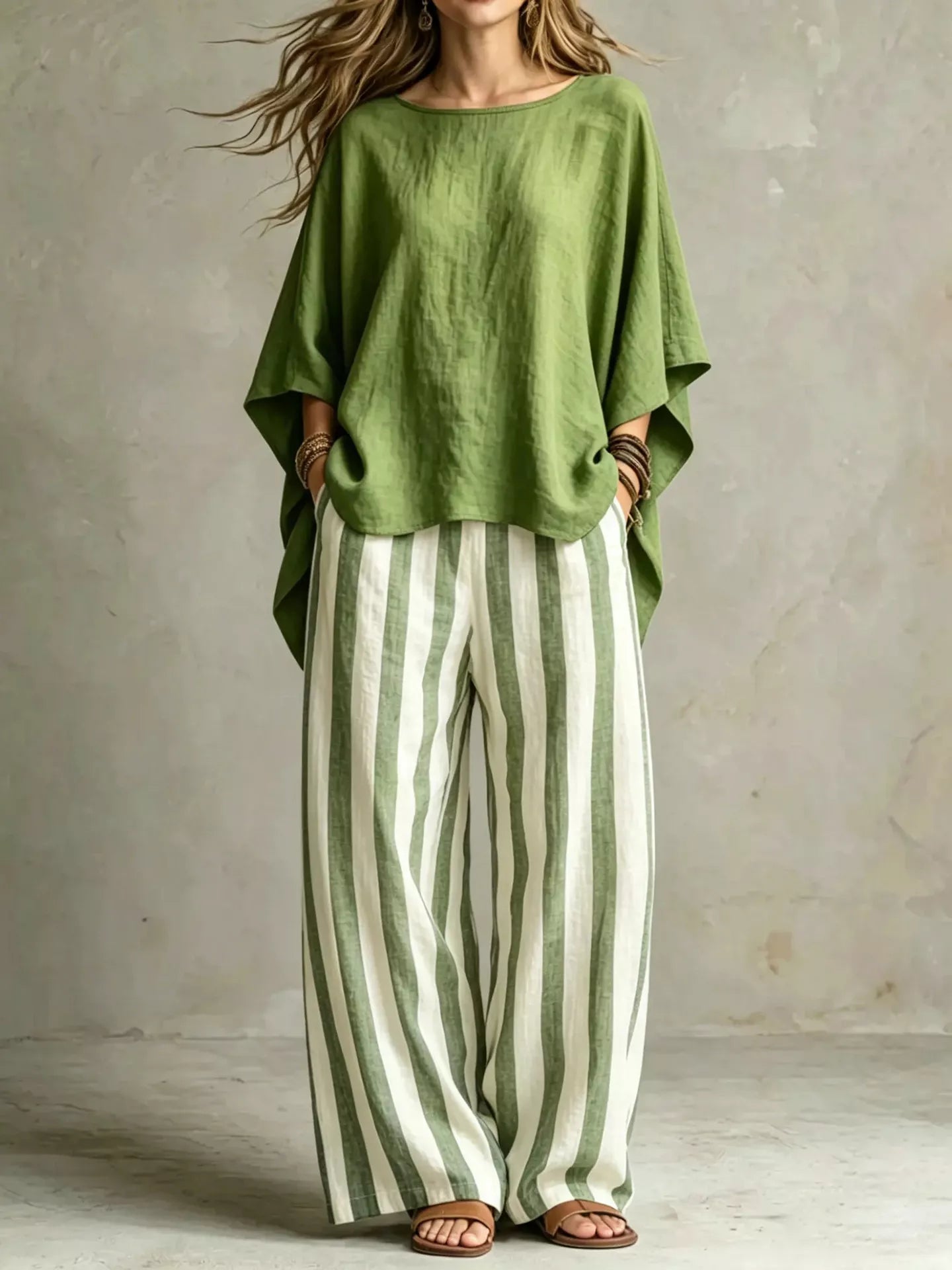 Solid Pocketed Top and Pants Set