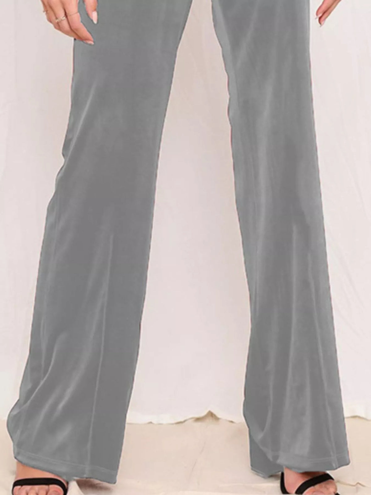 Velvet Wide-Leg Pants