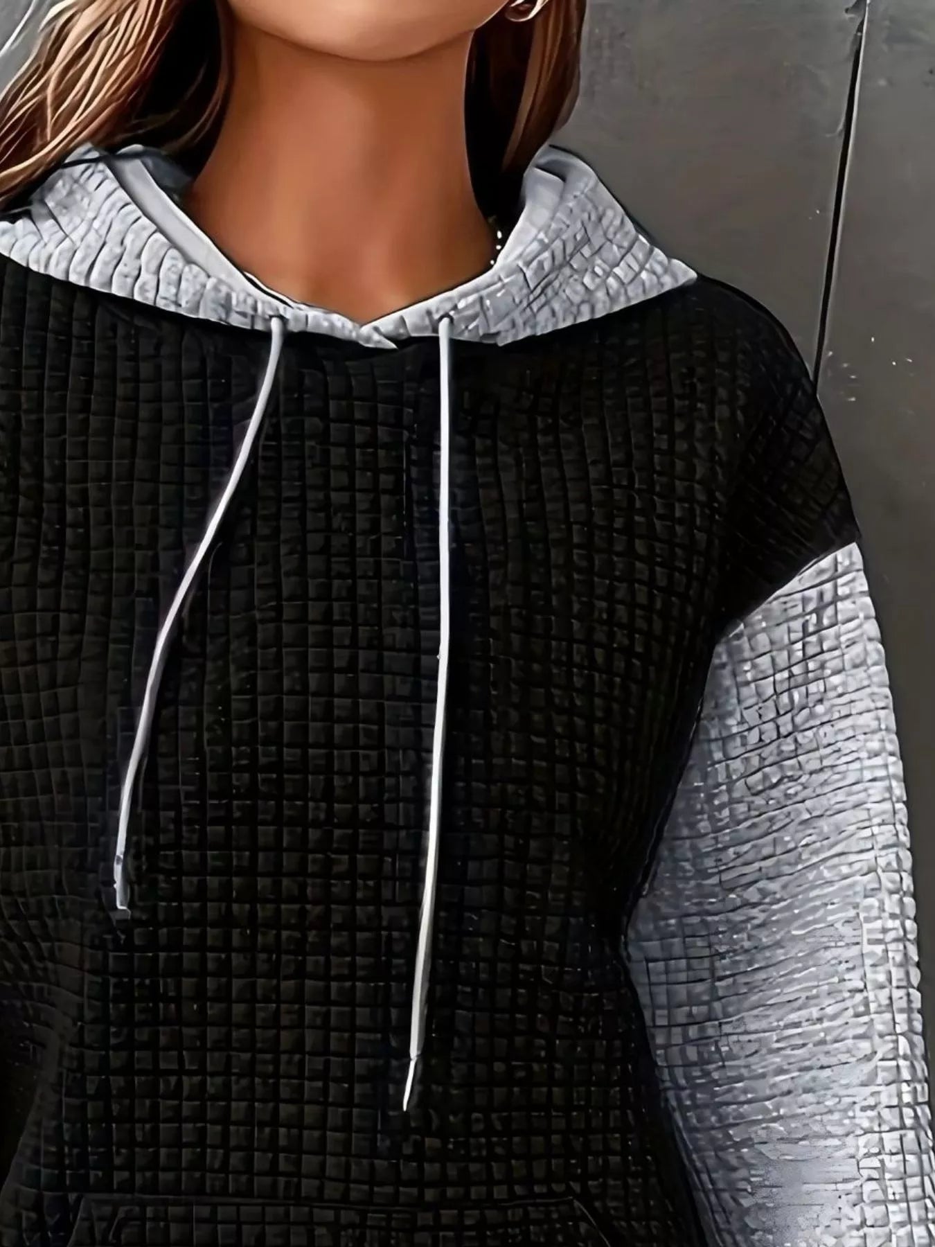 Textured Kangaroo Pocket Hoodie