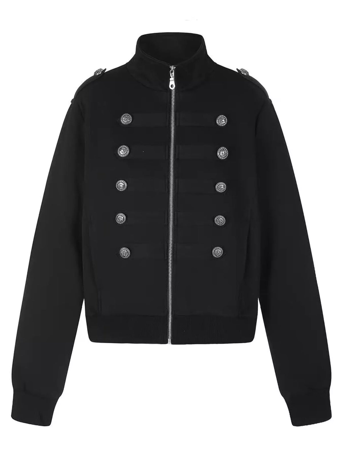Double-Breasted Zip-Up Jacket