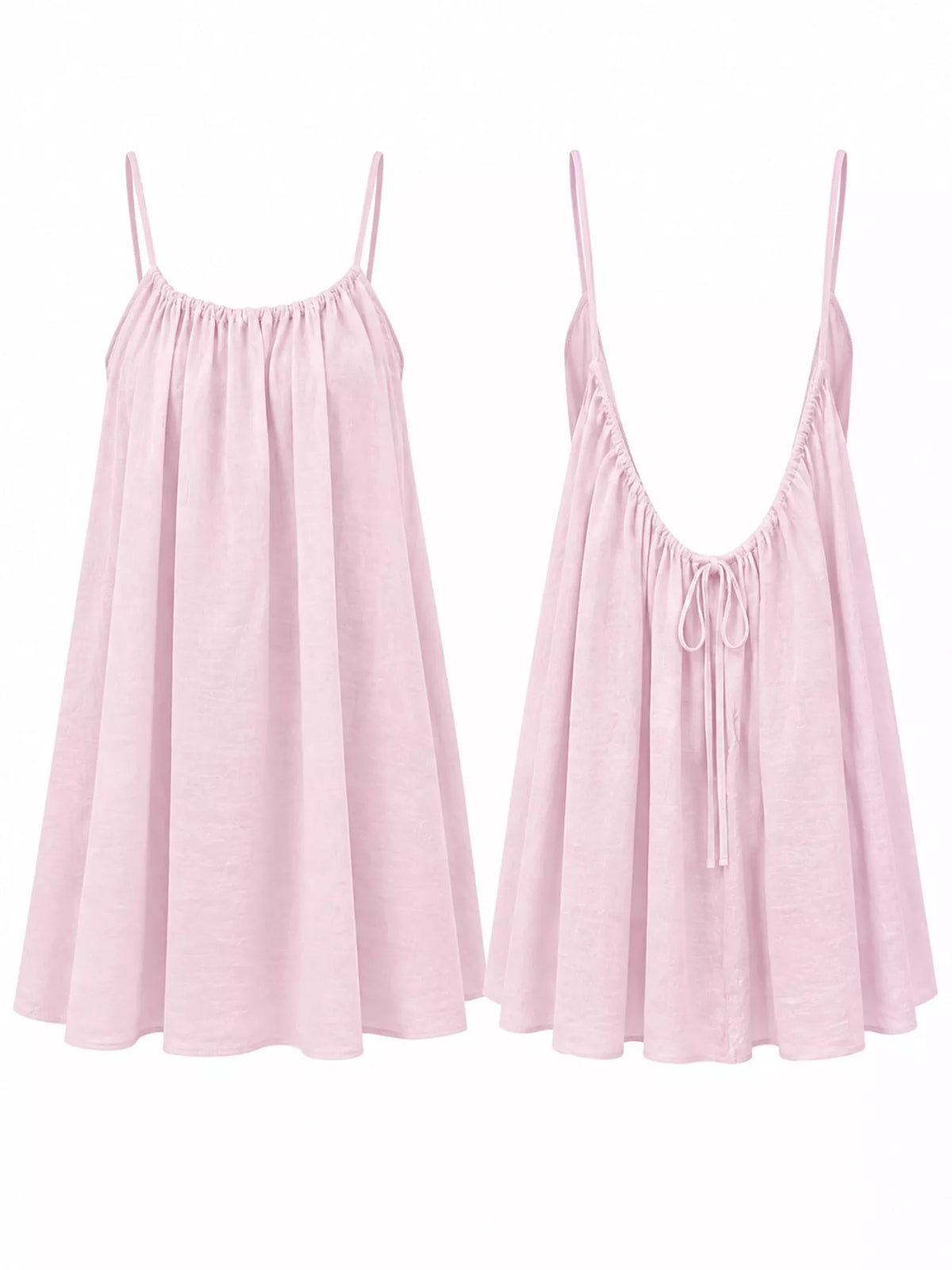 Backless Spaghetti Strap A-Line Mini Dress