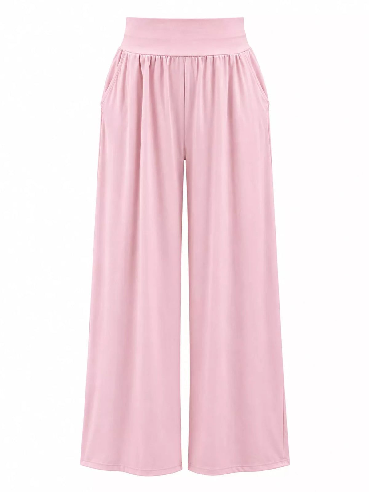 High-Rise Wide-Leg Pants with Pockets