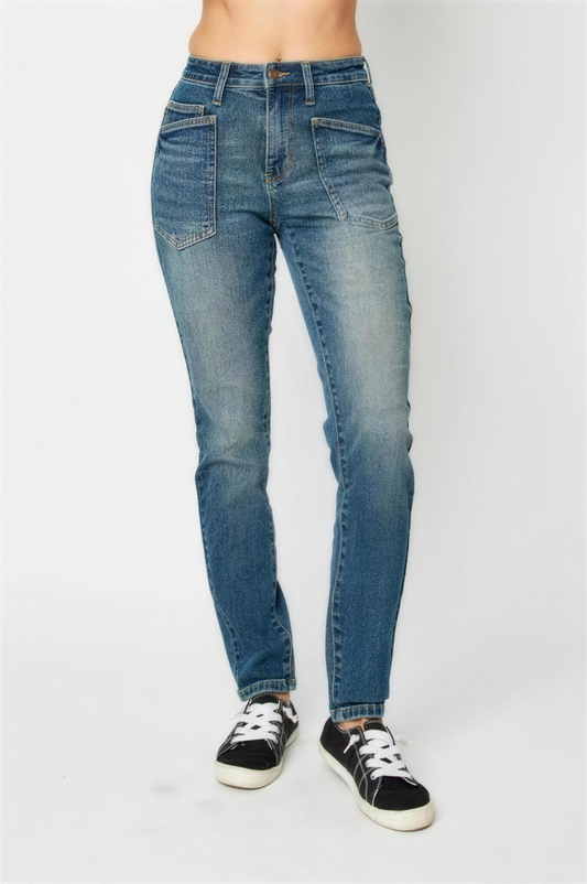 Judy Blue High Waist Skinny Jeans in Dark Wash
