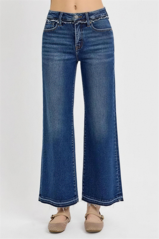 Risen Tummy Control Bootcut Jeans in Dark Wash