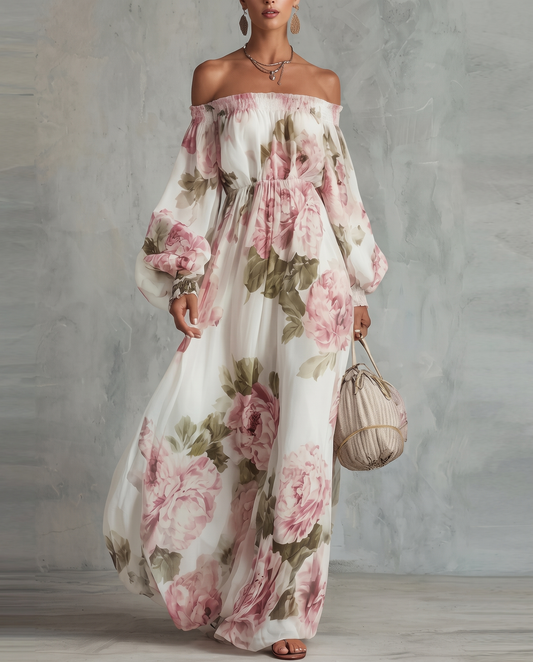 Floral Off-Shoulder Maxi Dress
