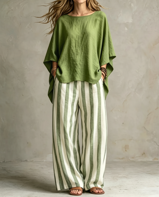 Solid Pocketed Top and Pants Set