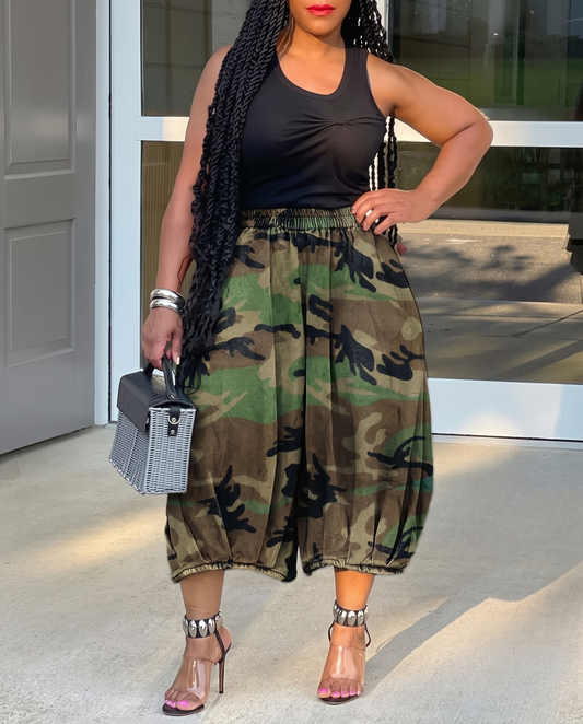 Wide Leg Pants with Drawstring Waist