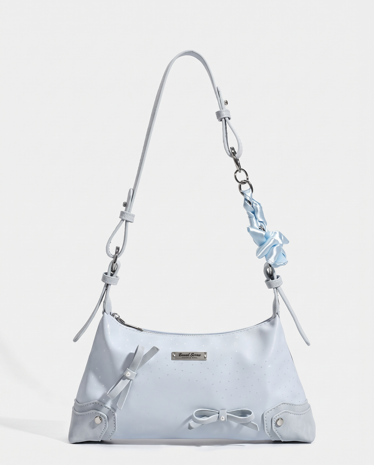 Ilussa Bow Decor Shoulder Bag — Blue