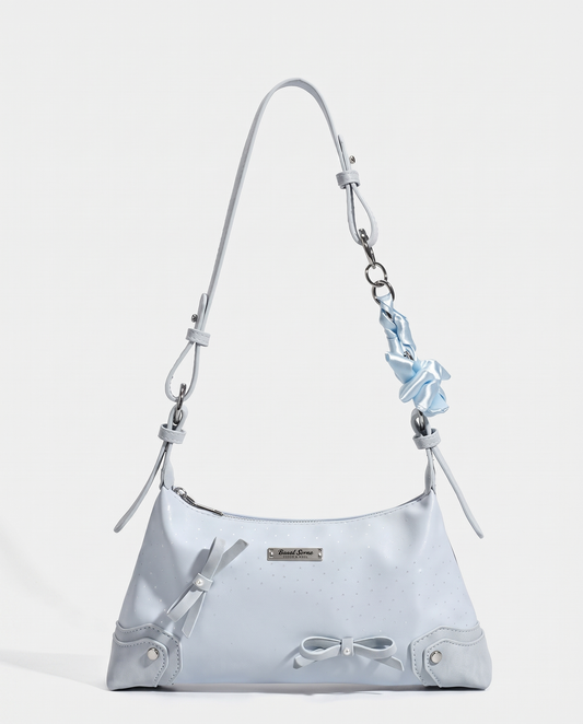 Ilussa Bow Decor Shoulder Bag — Blue