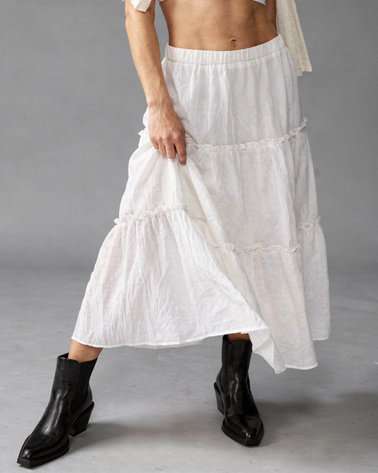 Frill Elastic Waist Skirt