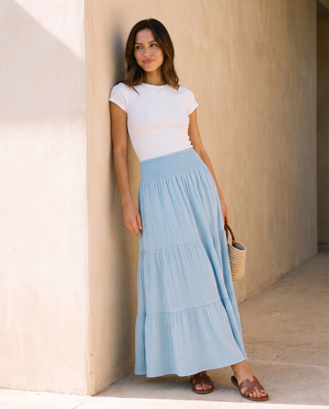 Tiered Flowy Maxi Skirt