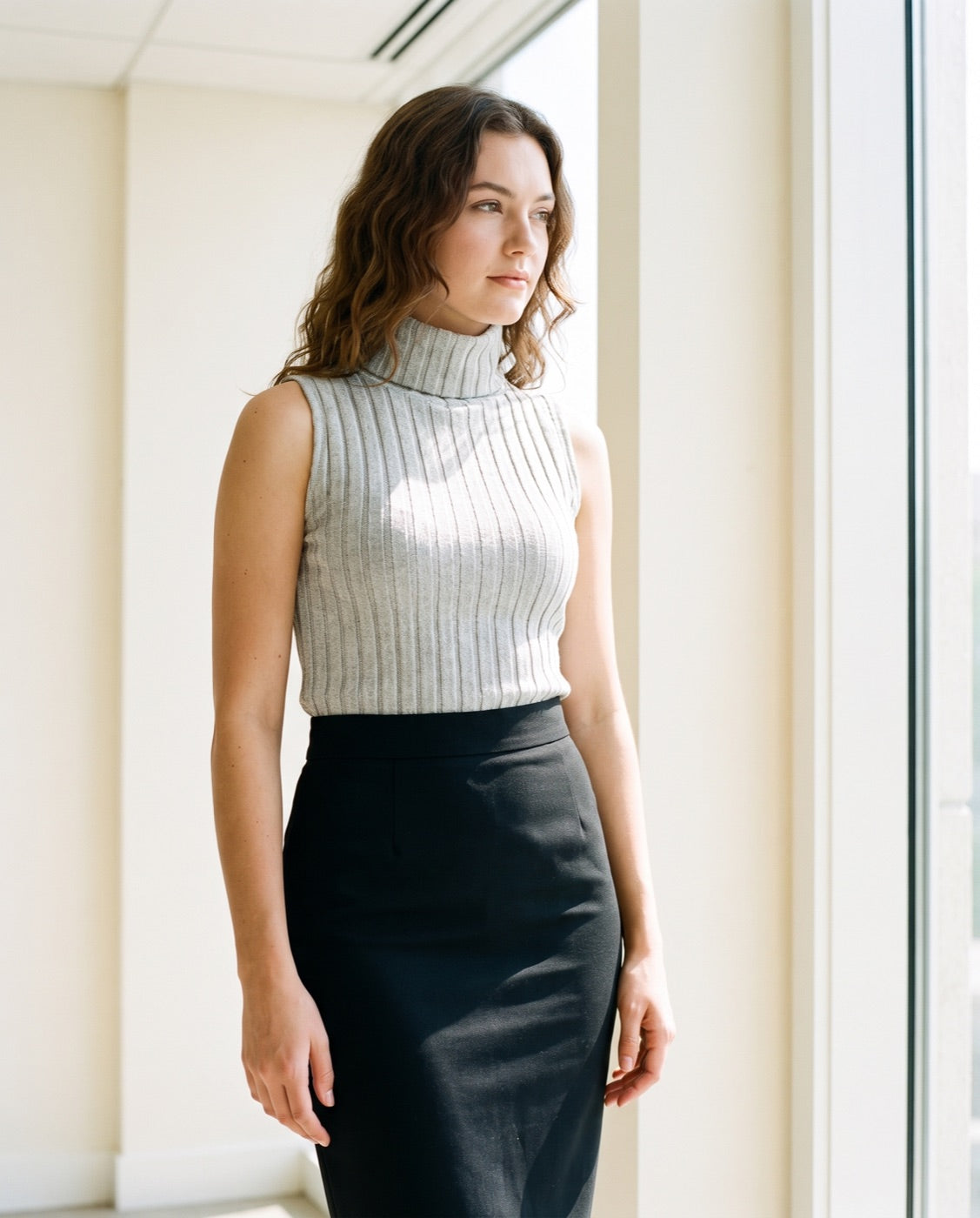 Ribbed Turtleneck Tank
